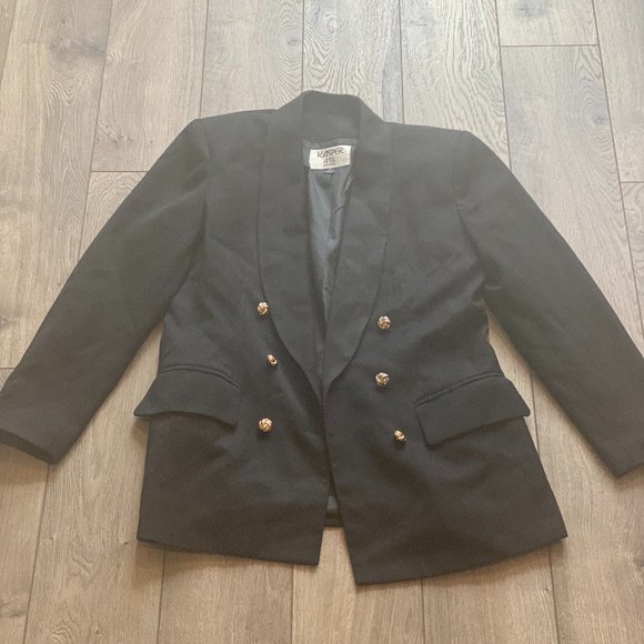 KASPER BLACK VINTAGE BLAZER-6P - Picture 3 of 3